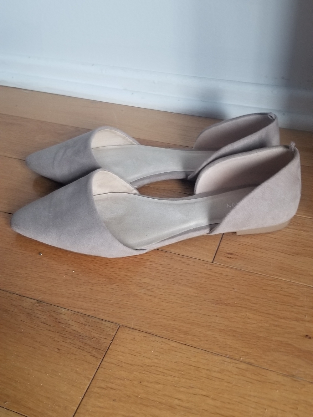 Old Navy Taupe Suede Pointed D'Orsay Flats